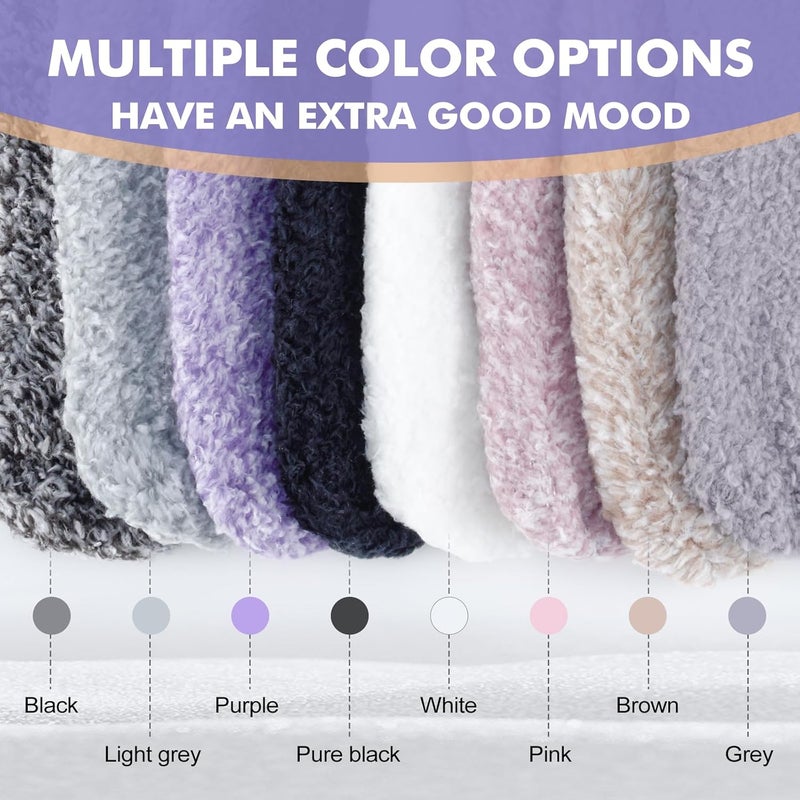 Revosoxs Fuzzy Socks with Grips for Men Women,Non Slip Fluffy Hospital Crew Cozy Warm Socks with Aloe Vera Moisturize - Image 3